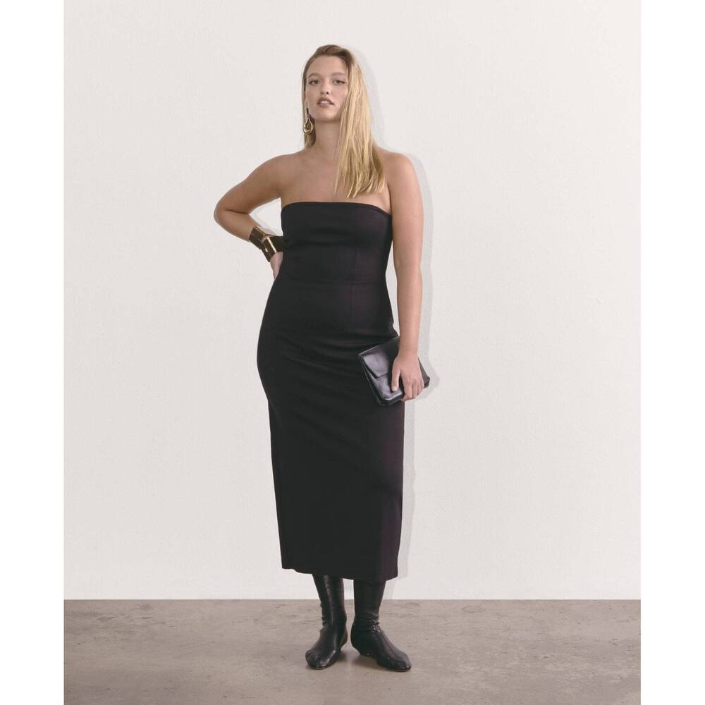 Everlane Women's Dream Strapless Dress in Black, Size Small, Cotton